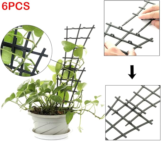 LUMOOM Lot De 6 Tuteurs Empilables Pour Plantes Grimpantes – Treillis Réutilisable Intérieur & Extérieur, Soutien Tomates, Roses, Concombres