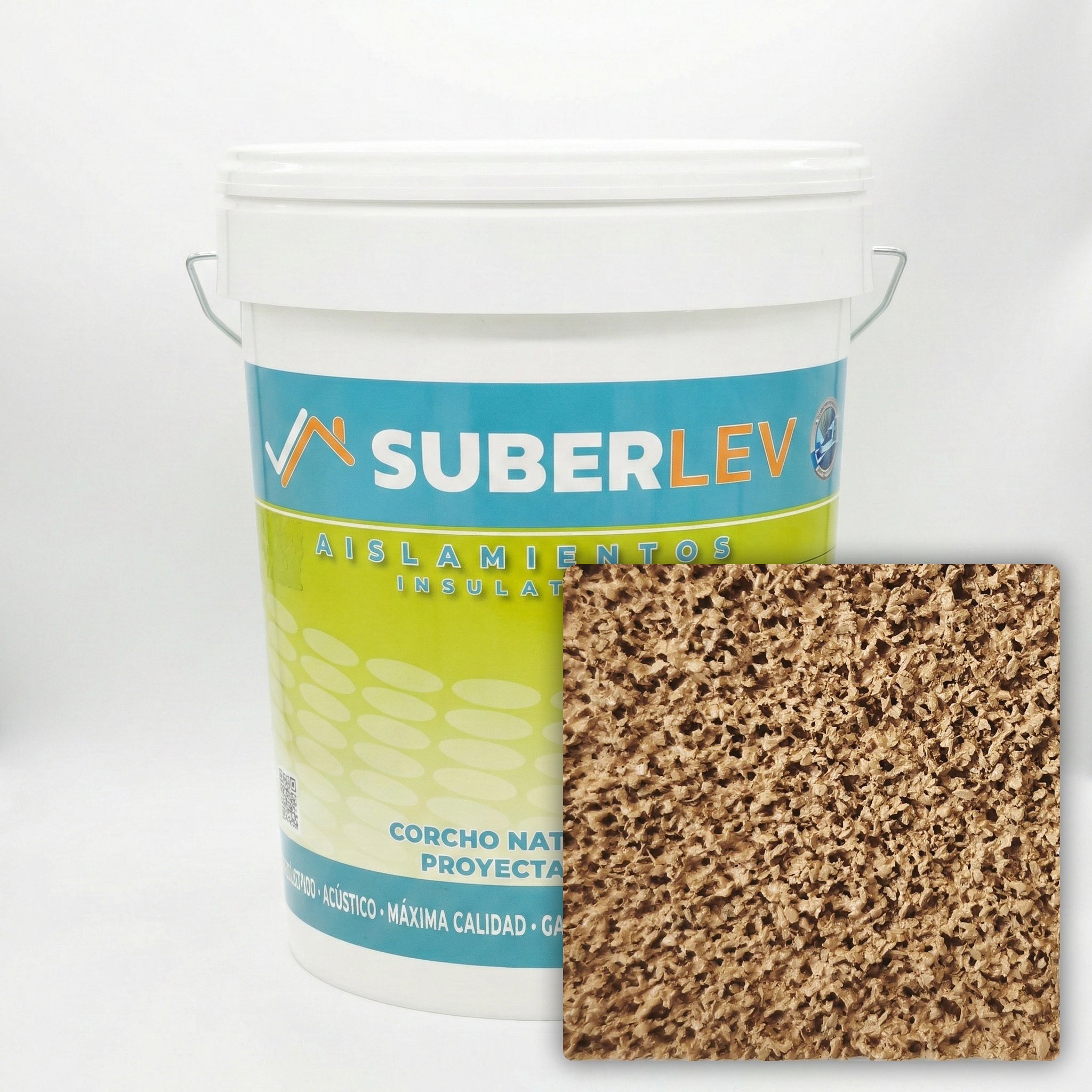 Corcho proyectado cubiertas y fachadas suberlev aislamiento natural térmico acústico e impermeabilización 12kg cp-15 (10 años garantía)