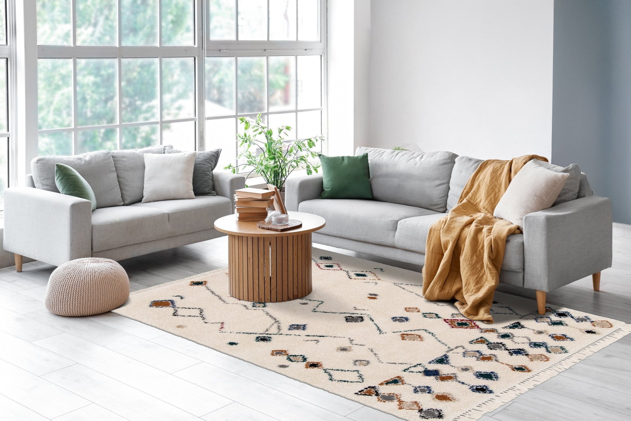 Tapis ethnique à franges inspiration bédouine MOGADOR - 120 x 170 cm - 2