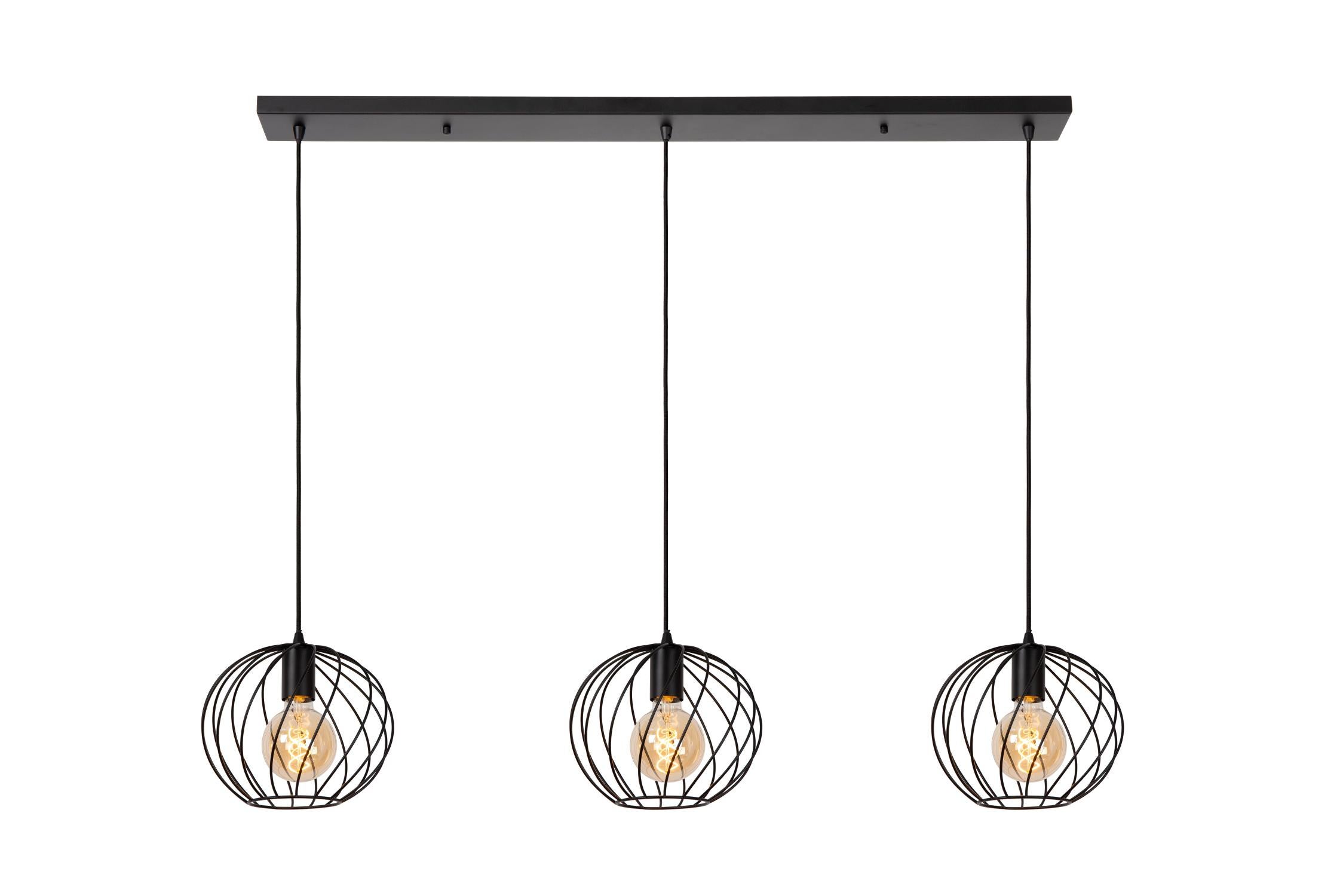 Lampa wisząca DANZA czarna 3xE27x40W metal wym:155x130x25cm IP20 Lucide