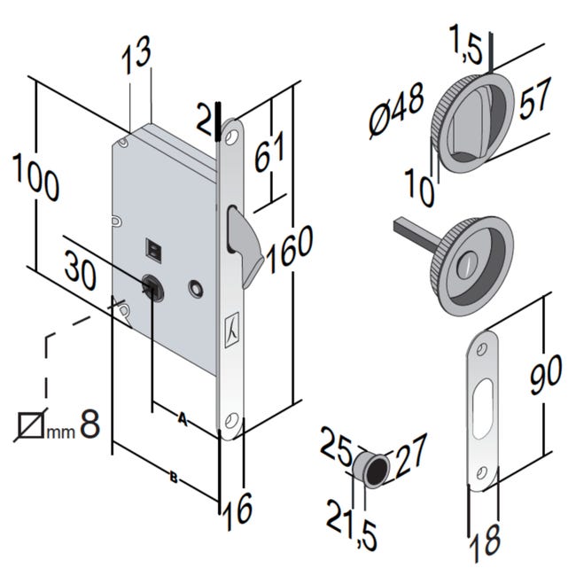 Serratura A Gancio E.60 Con Cilindro E Chiavi - Foto 7