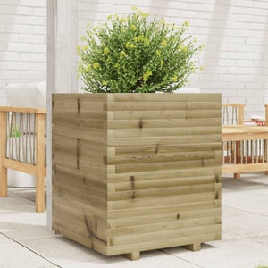 Jardinière En Pin Imprégné 60x60x26,5 Cm - Bac à Fleurs Extérieur Robuste