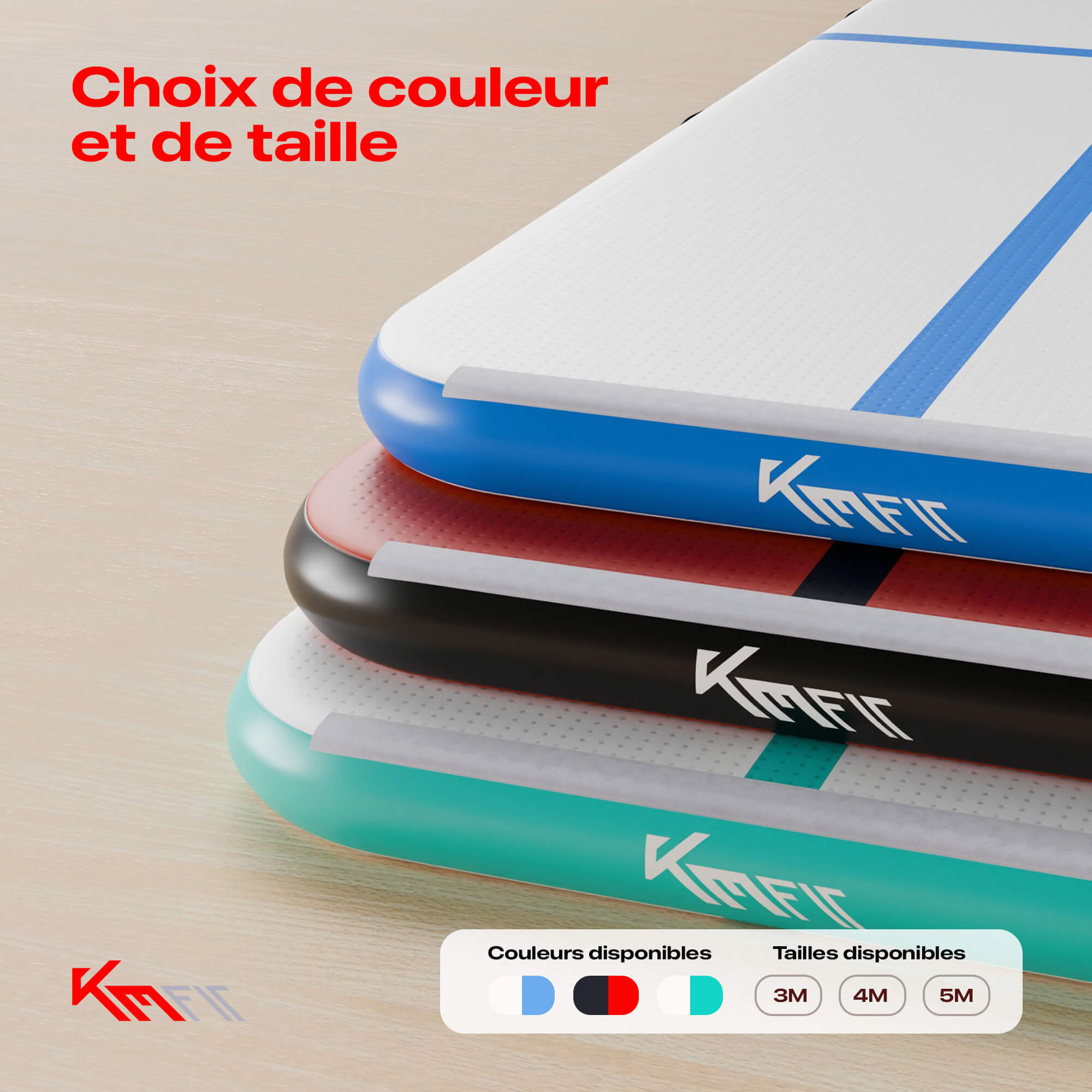 AREBOS Tapis de gymnastique gonflable Airtrack 4 m | Avec sac de transport, pompe à air électrique et kit de réparation | Résistant aux UV - 5