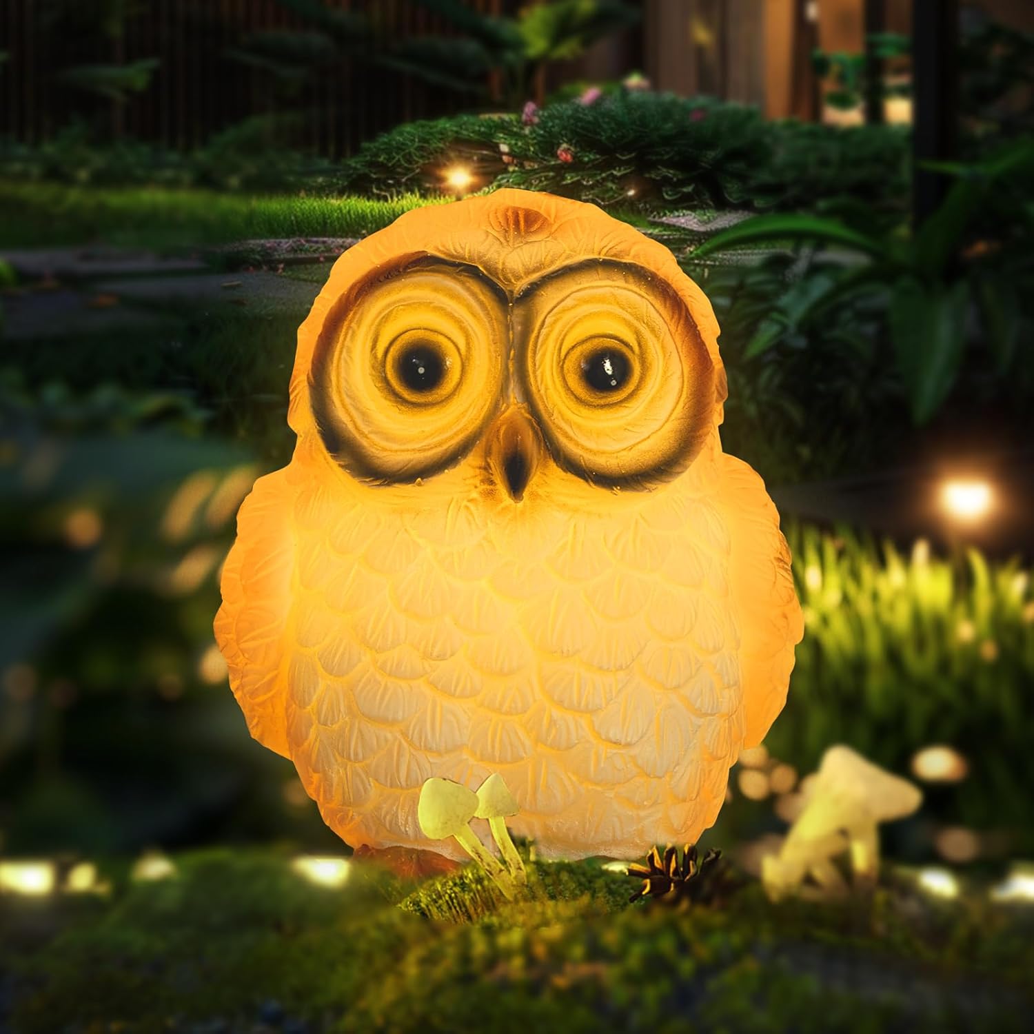 Lot de 18 figurines de hibou en résine lumineuses, animaux miniatures, minuscules hiboux miniatures qui brillent dans le noir pour maison de poupée, micro paysage, bricolage, maison, extérieur