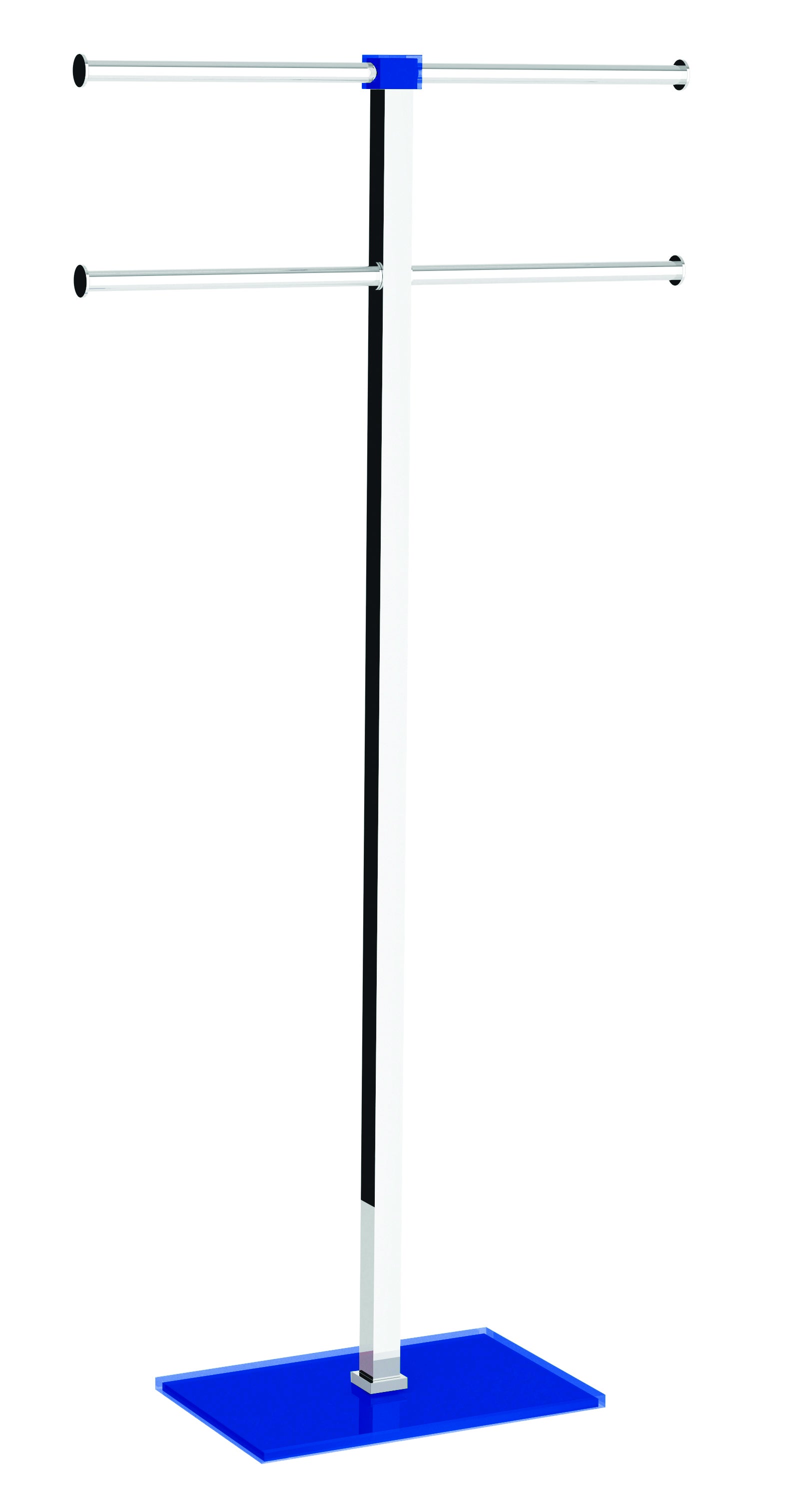Porte-serviettes Sur Pied En Acier Noir 2 Barres 45 X 86 Cm SELVA