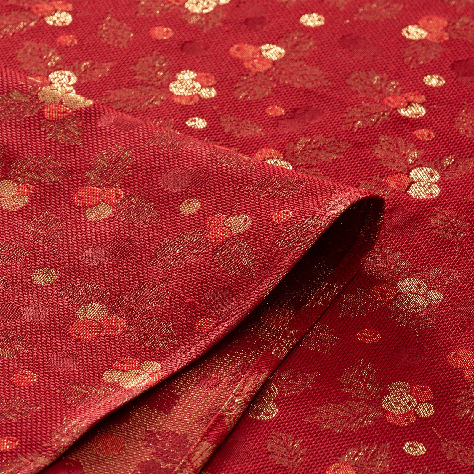 Tovaglia di Natale rettangolare in cotone jacquard rosso 140x350 cm - Frost - 4