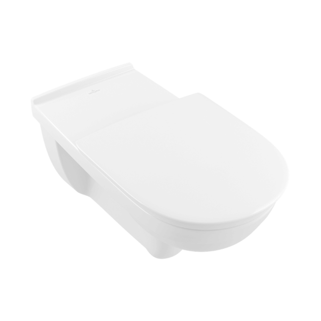 Cuvette WC suspendu PMR sans bride VILLEROY & BOCH ViCare blanc + Abattant WC amovible frein de chute