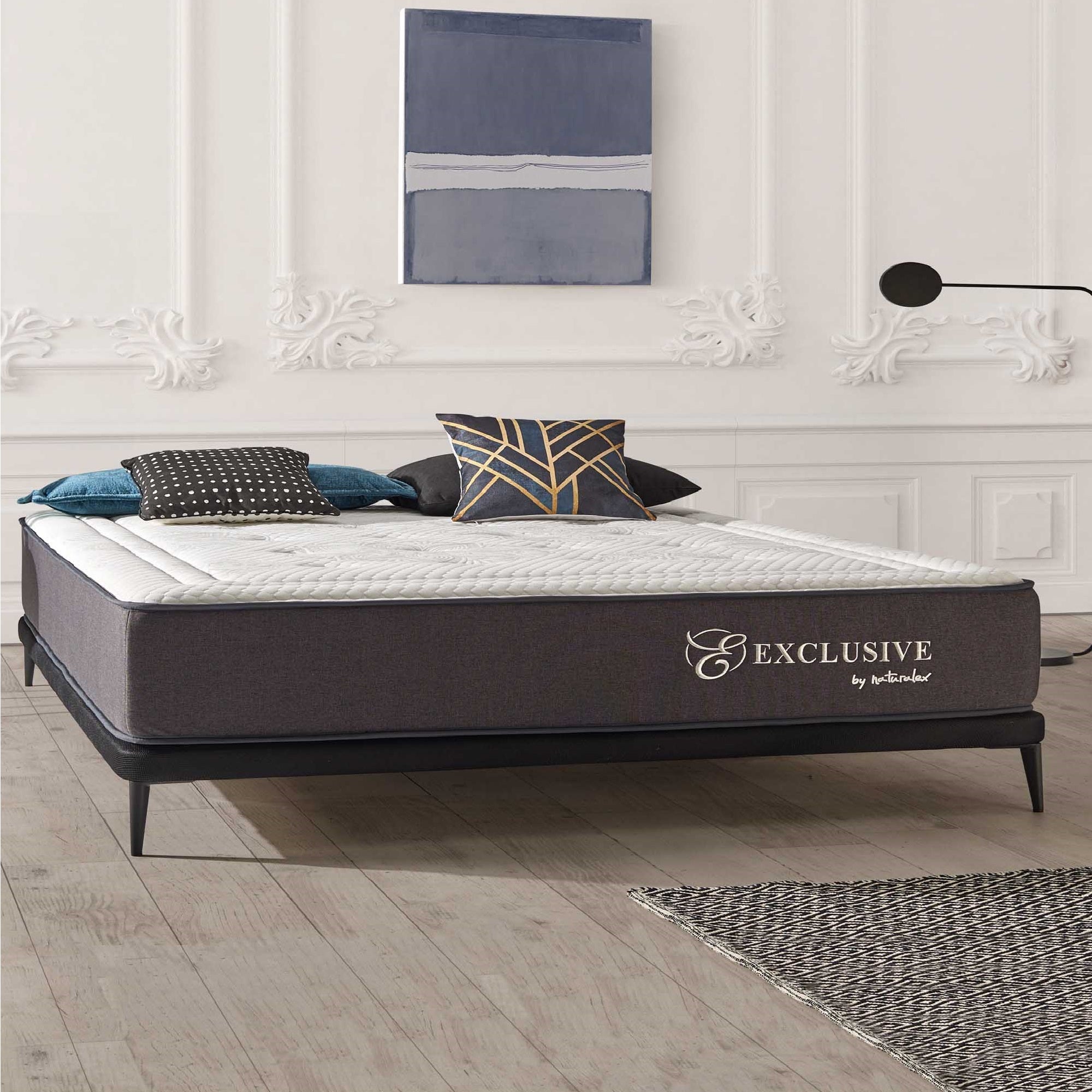 Matelas Exclusive 160x200 cm - Hybride - Ressorts Ensachés + Mousse à mémoire HR + Blue Latex - Épais 26 cm - 7 Zones - Reversible - Haut de gamme - 2