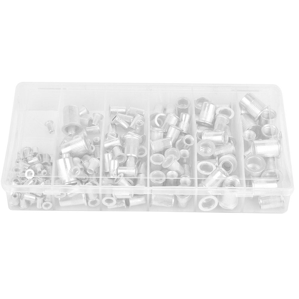 Kit écrous à Rivets Arrow 200 Pièces - Filetés SAE #6-32 Et #8-32 - Tête Plate Zinc