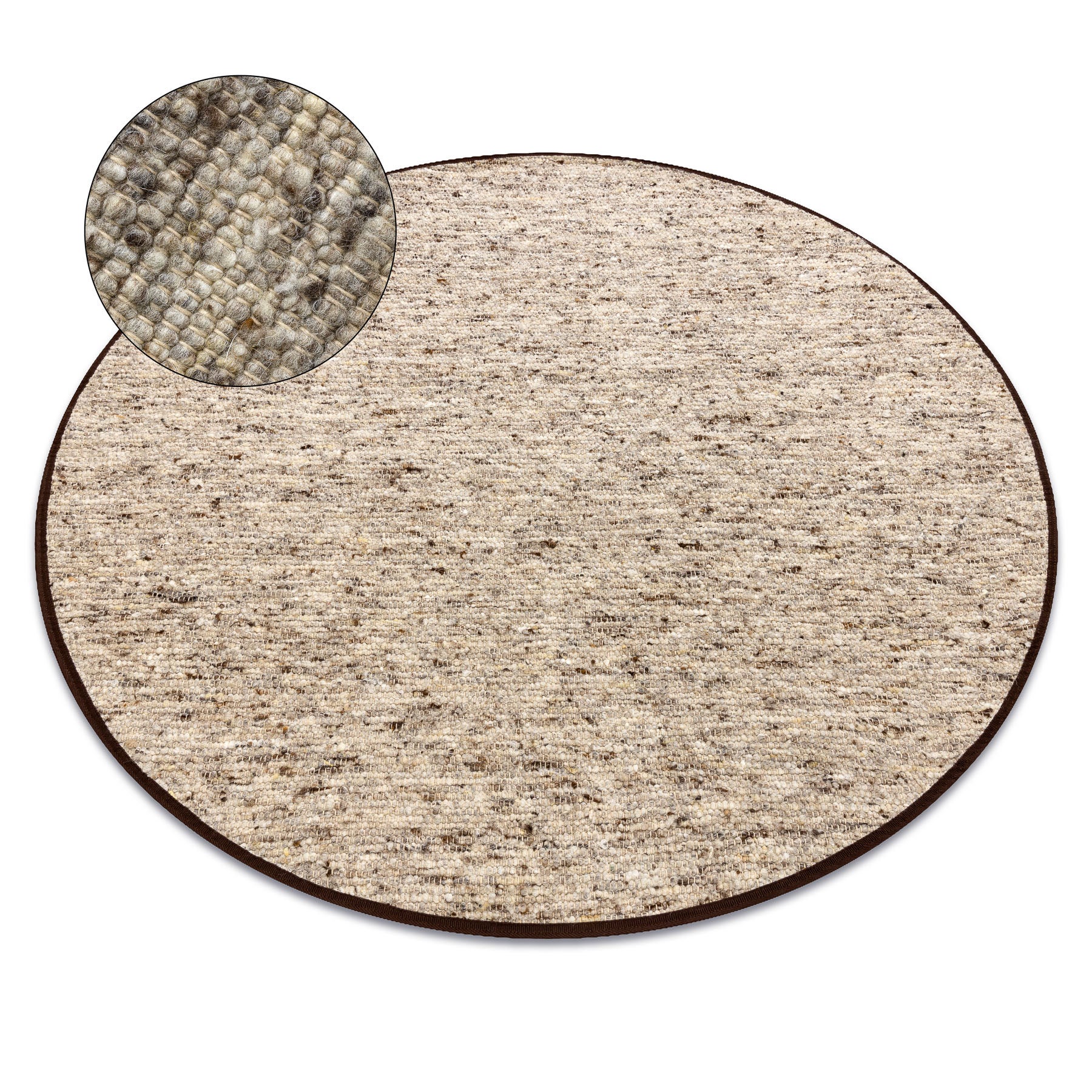 Dywan NEPAL 2100 koło sand, beż - wełniany, dwustronny, naturalny koło 100 cm