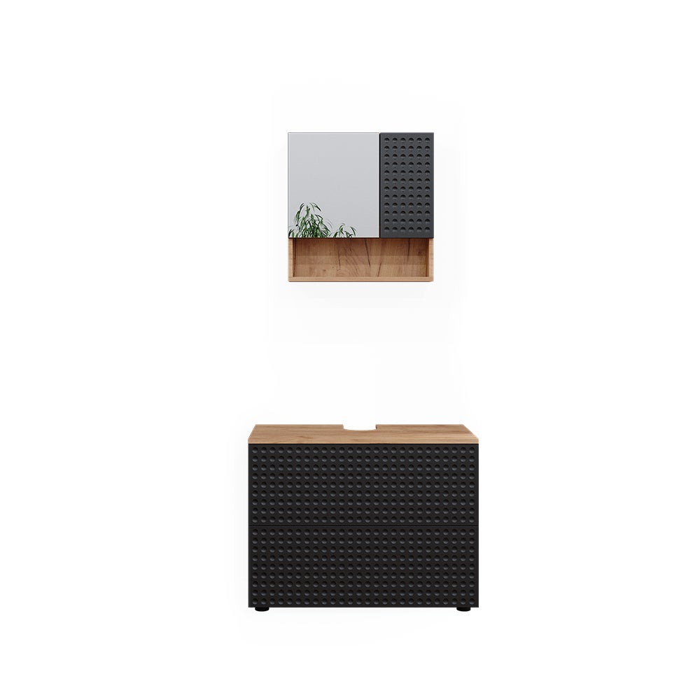 Vicco Zestaw mebli łazienkowych Irma, Kropkowany antracyt, 2 części