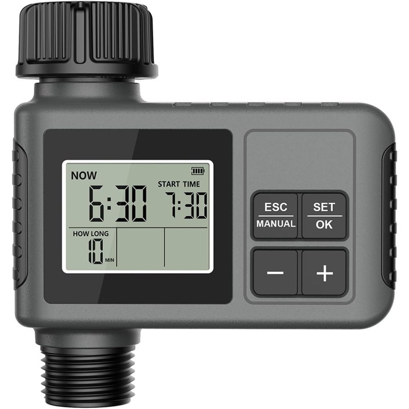 Automatyczny timer nawadniania z programowalnym sterownikiem nawadniania z opóźnieniem deszczu, duży ekran LCD (11,5 mm)