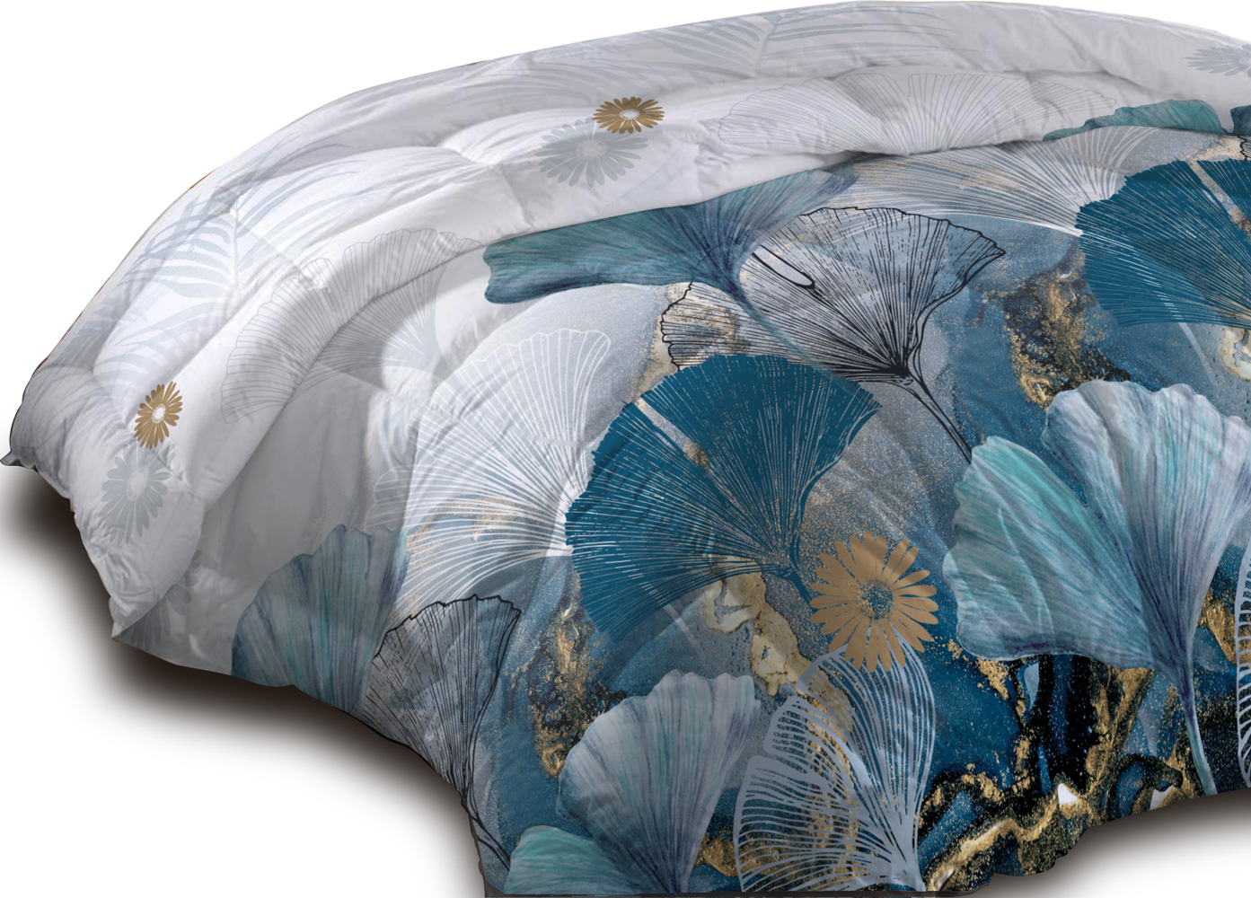 Couette microfibre 220x240 - Imprimée double-face - 550 grs/m2 - Ginko - 4