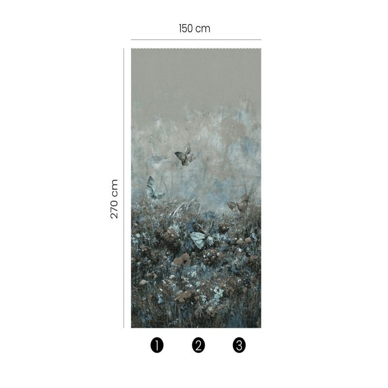 Fotomural paisaje boscoso azul agrisado - 150 cm x 2.7 m - erismann