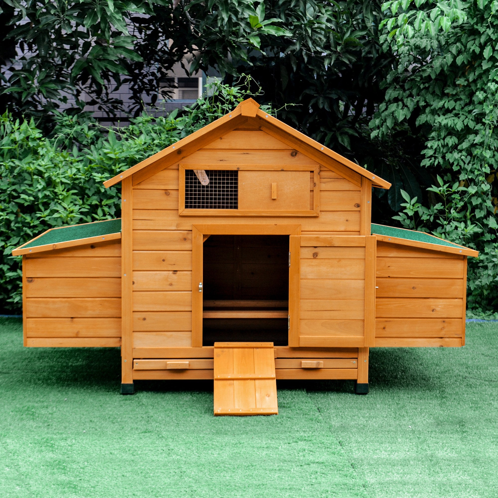 Pollaio PawHut 2.8x1.7x1.9 M – Recinto In Acciaio Zincato Per 5-8 Galline, Con Tetto Impermeabile E Antiscivolo