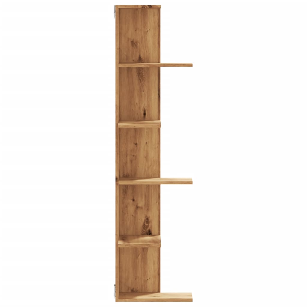 Étagère d'angle murale | Étagère flottante | Étagères de rangement chêne artisanal bois d'ingénierie CFW96804 - 5