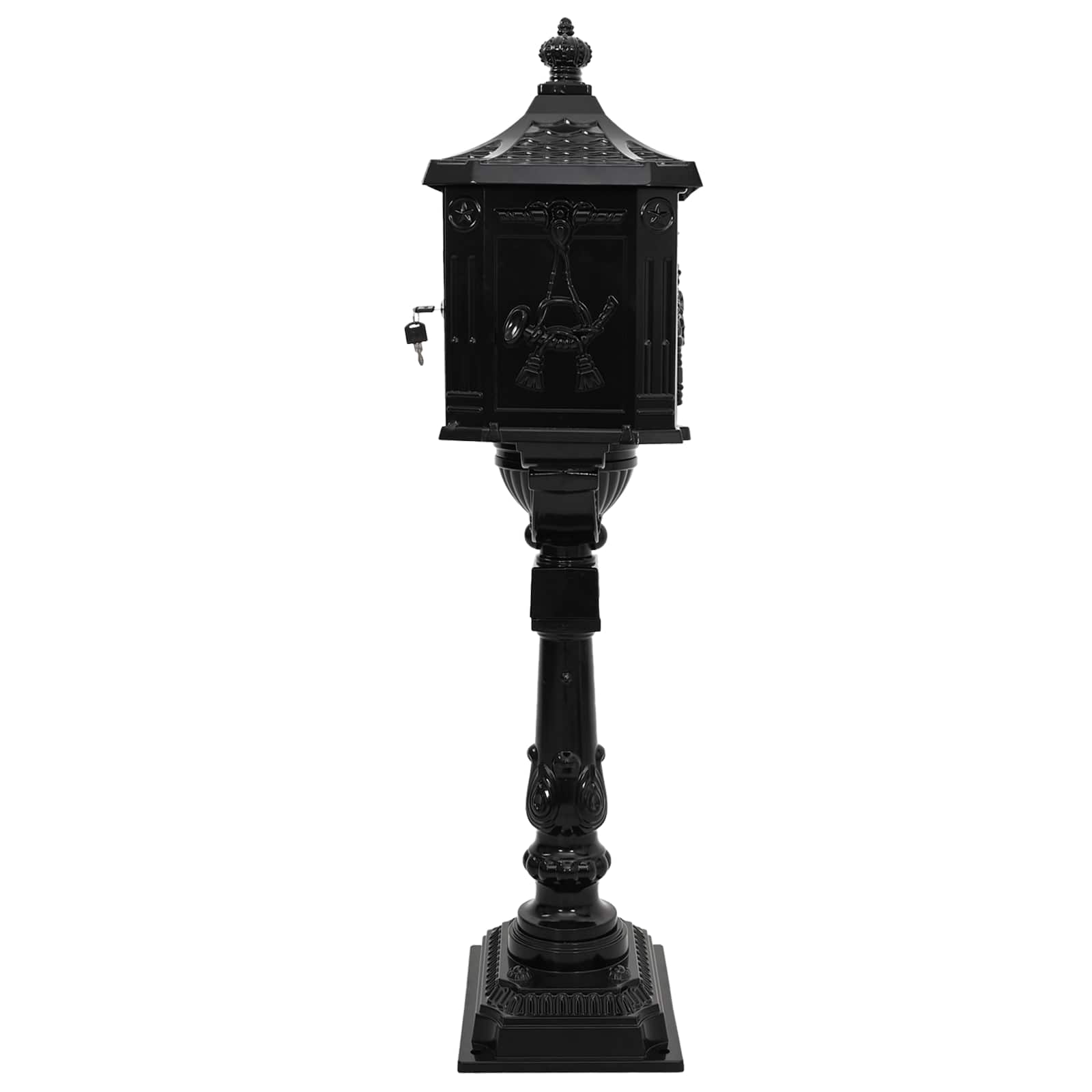 Boîte aux Lettres Debout avec porte Noir 42,5 x 29,5 x 117 cm vidaXL - 4