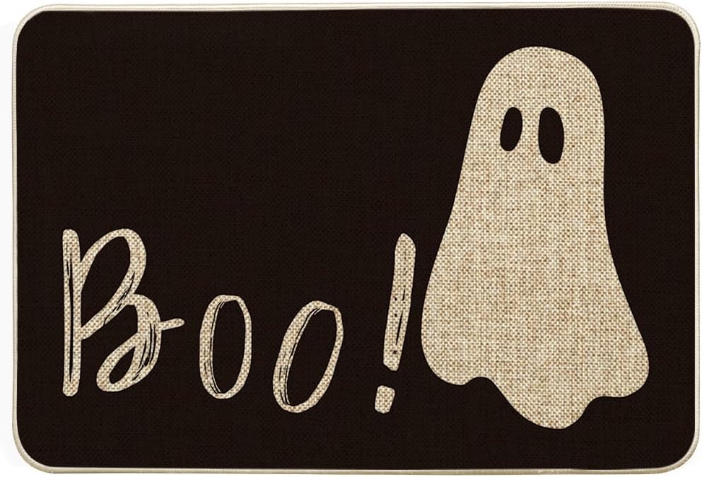 Paillasson Halloween 40x60 Cm - Motif étoiles Squelettes - Antidérapant Intérieur/extérieur