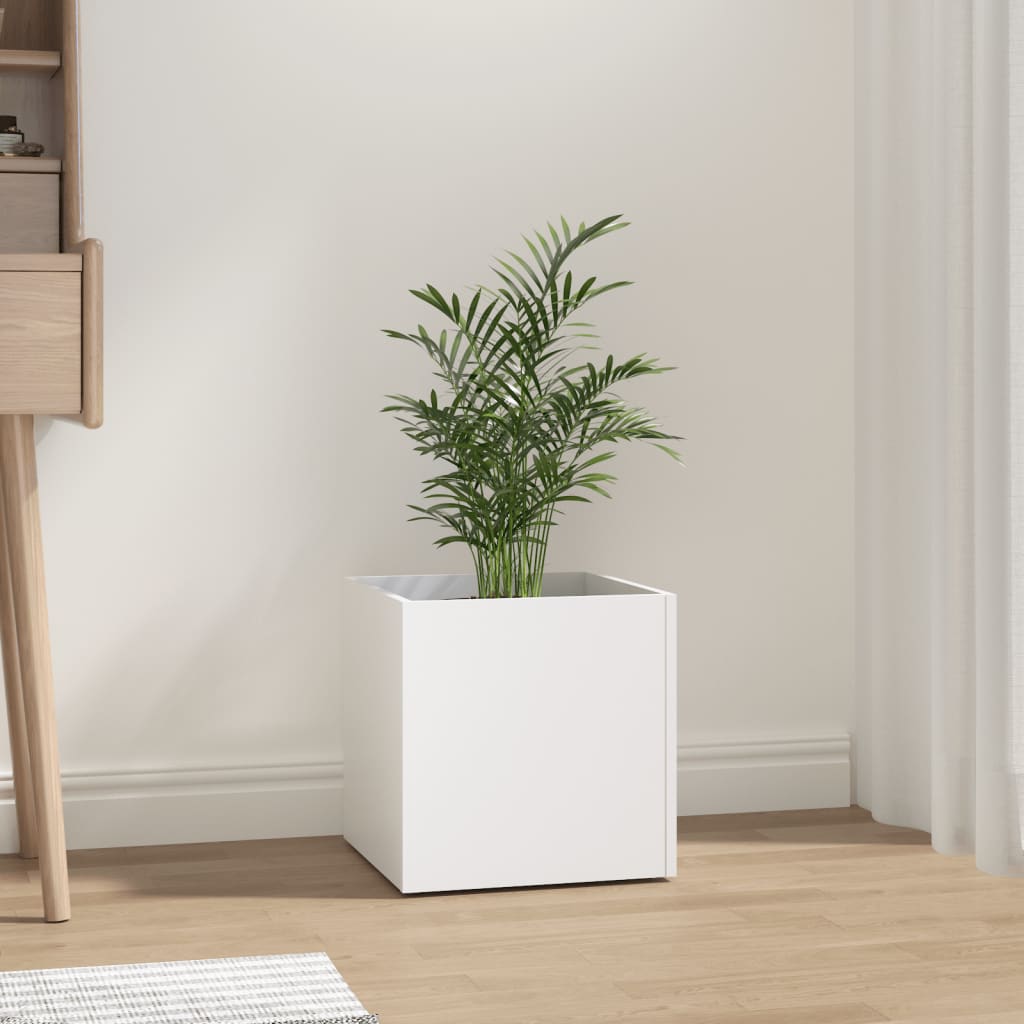 Jardinière | Bac à fleurs | Pot de fleurs Blanc 40x40x40 cm Bois d'Ingénierie332773 - 2