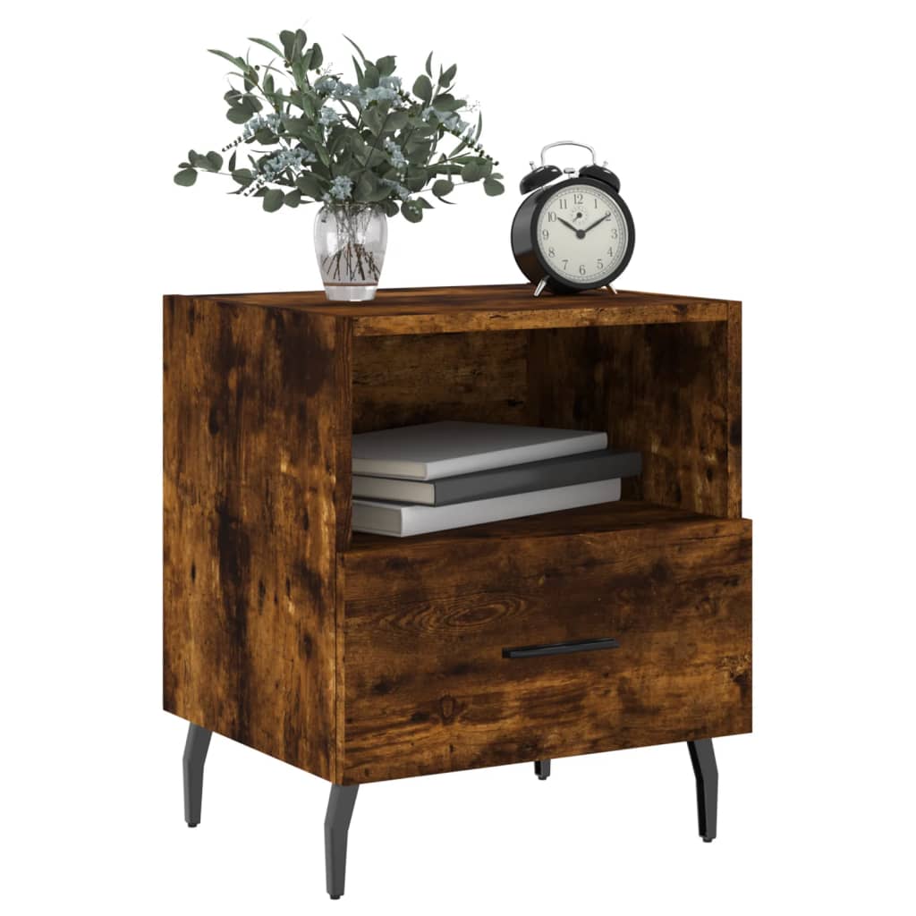 Maison Exclusive - Tables de chevet 2pcs chêne fumé 40x35x47,5cm bois d’ingénierie - 4