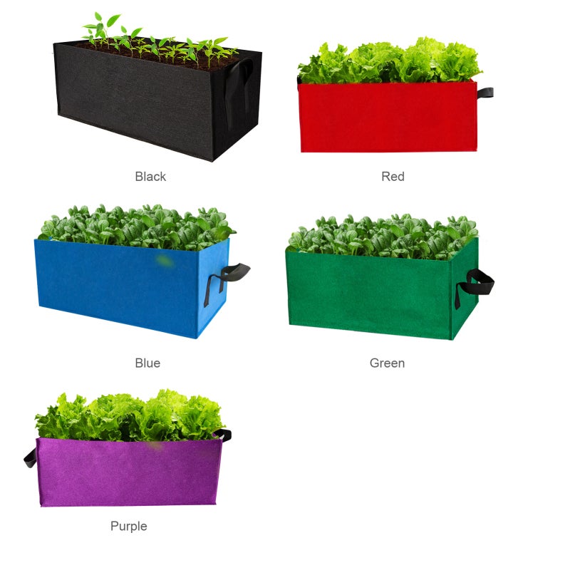 Sacs de plantation rectangulaires violets en feutre (50 x 30 x 20 cm), pour la culture de plantes et légumes d'intérieur - 3
