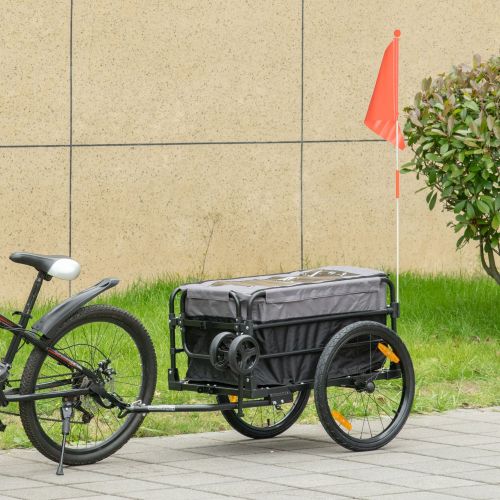 Remorque vélo 2‑en‑1 chariot cargo – pneus 20″, charge 40 kg