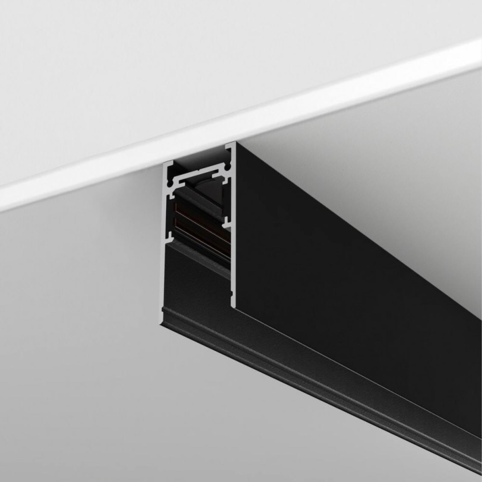 Binario magnetico elettrificato nero supporto luci soffitto parete fari faretti LED track 48V 2mt - 6