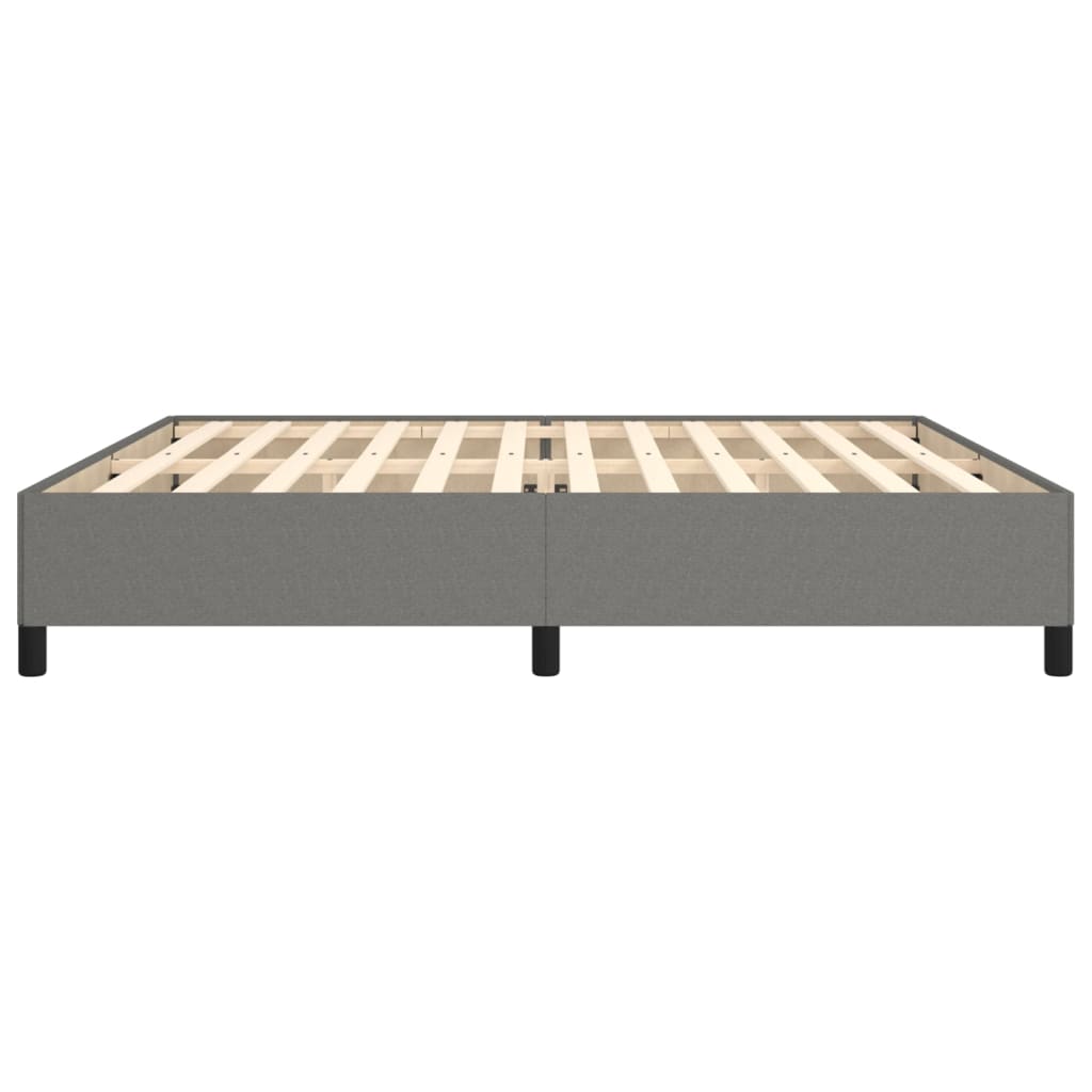 Cadre de lit sans matelas gris foncé 200 x 200 cm tissu - 6
