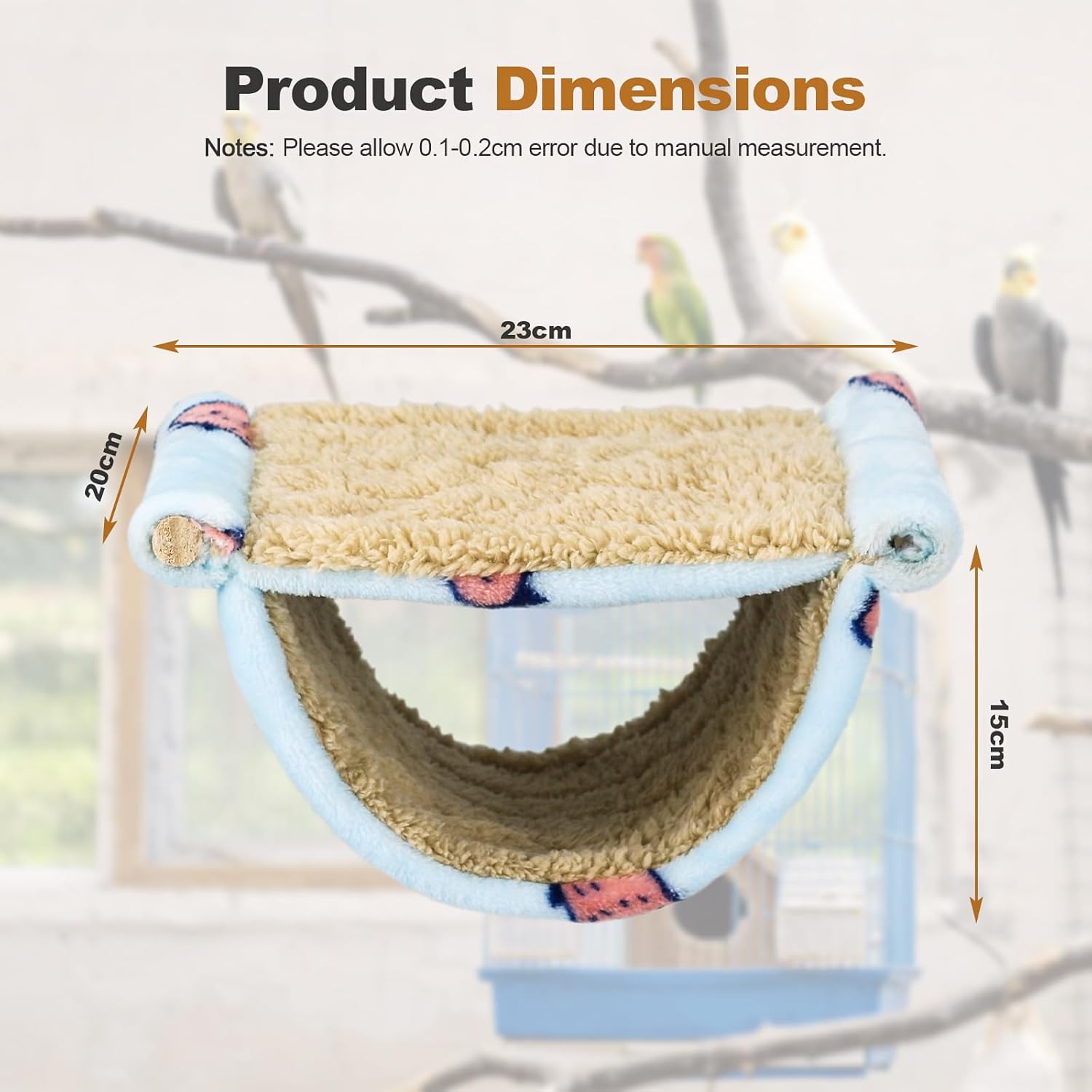 Cama para pájaros para jaula colgante, hamaca para acurrucarse, cabaña, tienda de campaña de loro, perca para periquitos, cacatúa, pinzón conures - 3