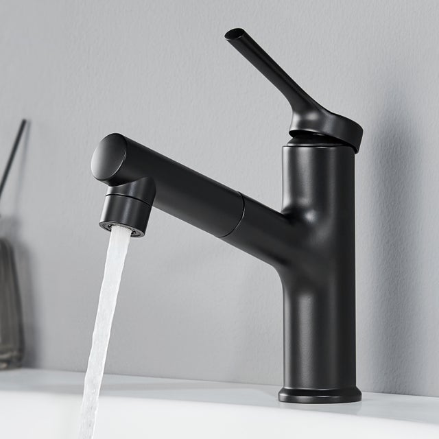 CECIPA MAX Robinet Salle de Bain avec Douchette Extractible Robinet de lavabo à 2 jets Mitigeur de lavabo noir