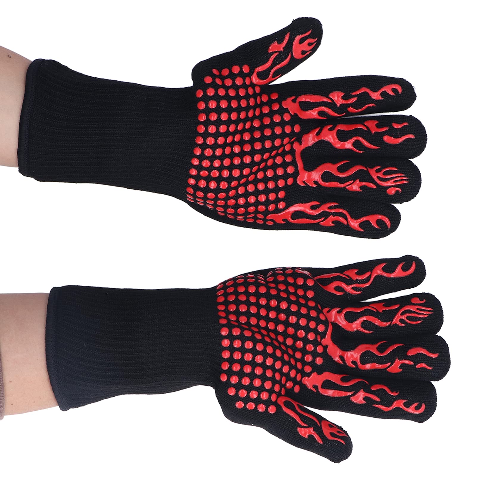 Gants isolants lavables et ignifuges résistants à la chaleur de 800 ℃ pour barbecue, grillades, cheminée - 3