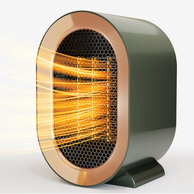 Radiateur soufflant, radiateur portable à économie d'énergie, radiateur de bureau portable à deux vitesses (vert)