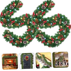 Ghirlanda Natalizia 61 Cm Con Alberello E Casetta - Decorazioni Per Porta, Parete O Finestra - Idea Regalo Per Un Natale Da Fiaba