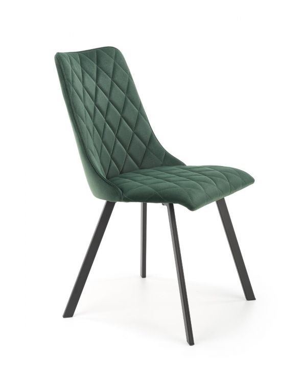 Krzesło tapicerowane K450 VELVET ciemnozielone