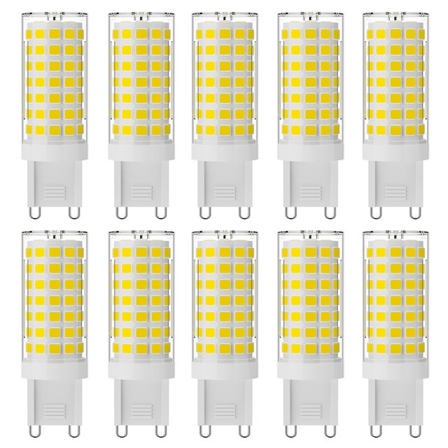 AUTRUCKER 10pc Bombilla LED cerámica, mini bombilla LED de dos pines, apta para iluminación doméstica, G9-9W, luz neutra.