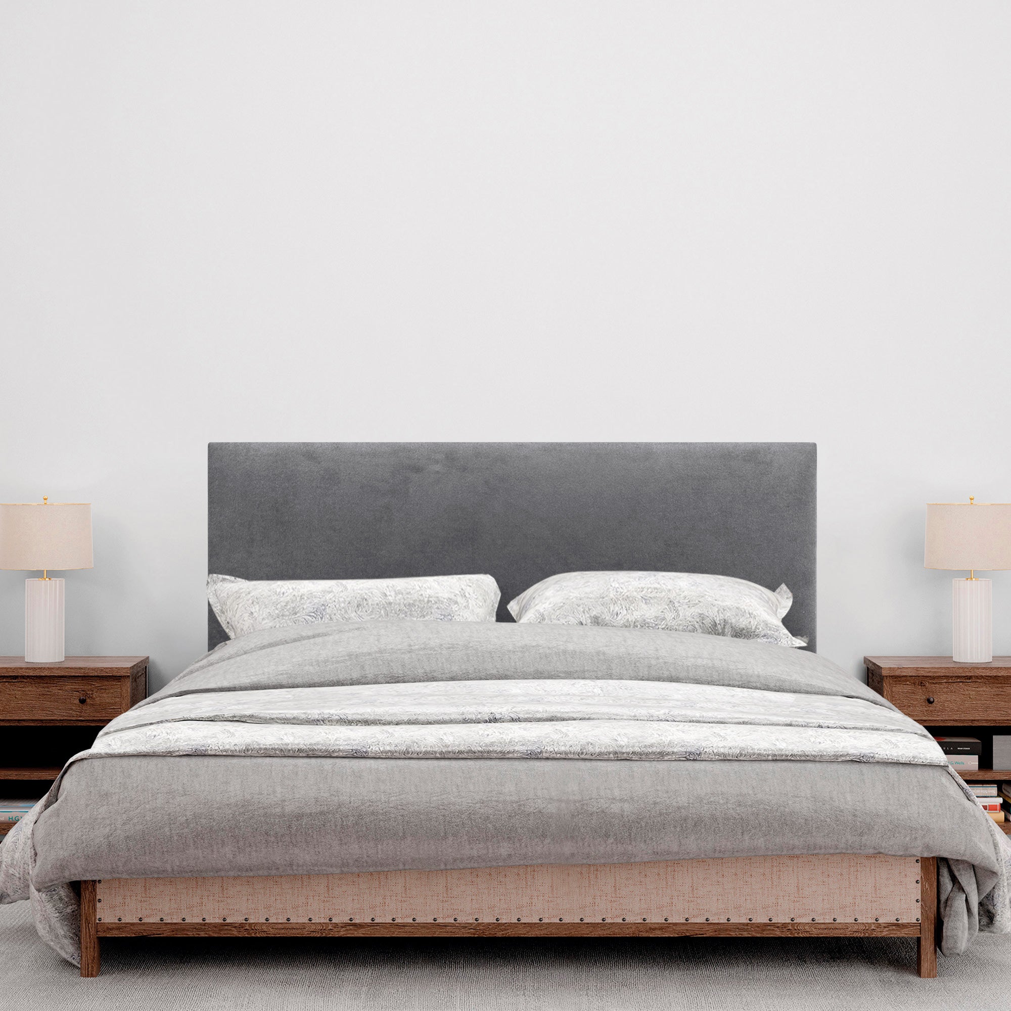 DHOME Cabecero de Tela AQUALINE Liso cabeceros Cabezal tapizado Cama Lujo (Tela Gris Ceniza, 135cm (Camas 120/135/140)) - 4