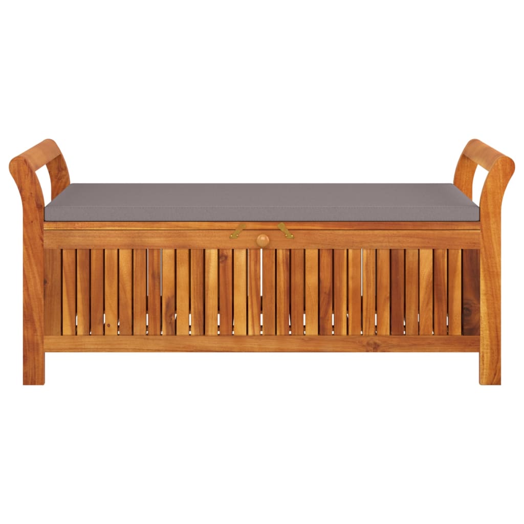 Panca da giardino mobile da giardino per esterni terrazza portaoggetti con cuscino 126 x 50 x 60 cm legno 02_0011807 - 4