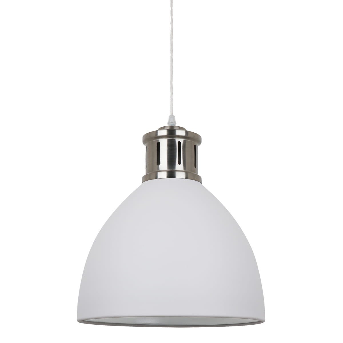 Suspension industrielle et rétro Lola Blanc, nickel satiné - 2