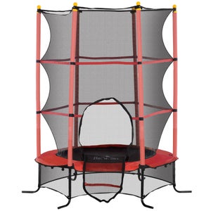 Trampoline Enfants 92 CM, Lumières LED, Cadre en Acier, Poignée de Sécurité Amovible, pour