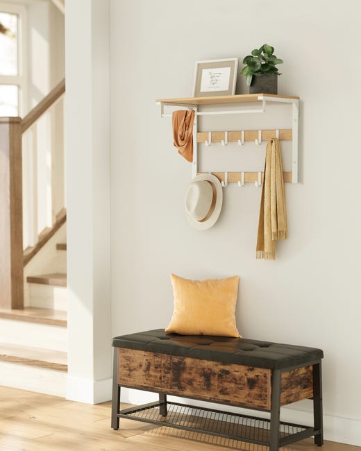 Appendiabiti Da Porta Con 6 Ganci | Dorato, Per Corridoio, Camera, Bagno, 20x40x9 Cm - Foto 10