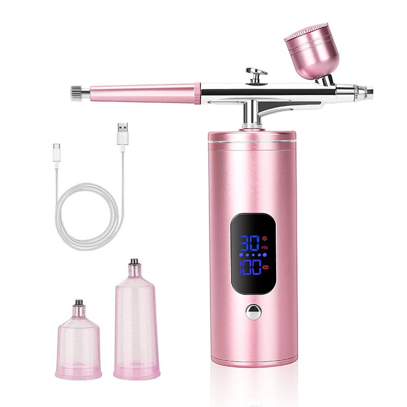 Kit Aérographe Sans Fil Rechargeable – Avec Compresseur Intégré, Buse 0,3 Mm – Pour Oncles, Gâteaux, Maquillage, Modélisme – Noir