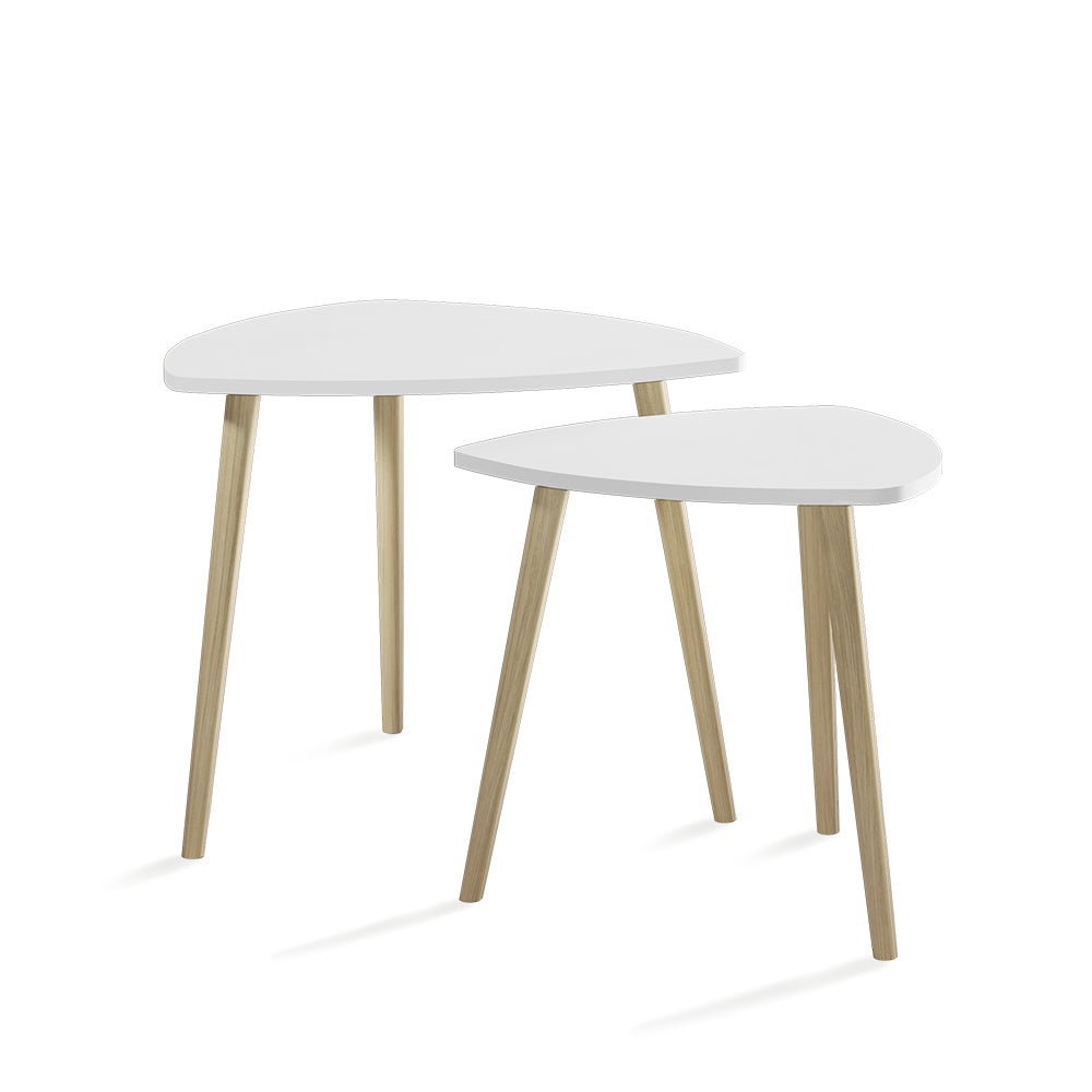 Vicco Stolik kawowy Twino, Biały/Sonoma, 60 x 50 cm Zestaw 2 sztuk