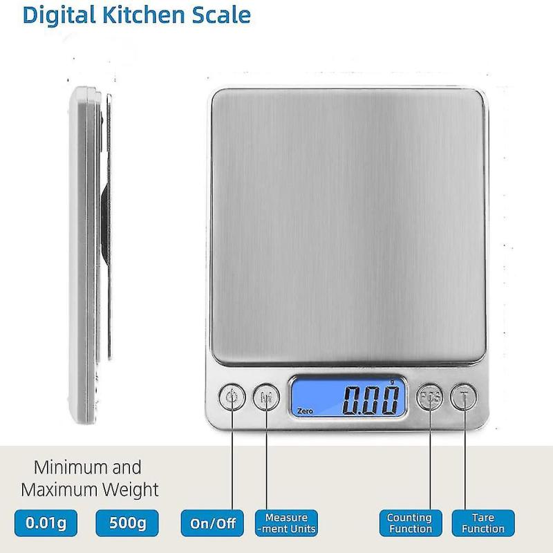 Balance de précision Mini Gramme pour bijoux et aliments 500 g/0,1 g - Balance de cuisine numérique - 2