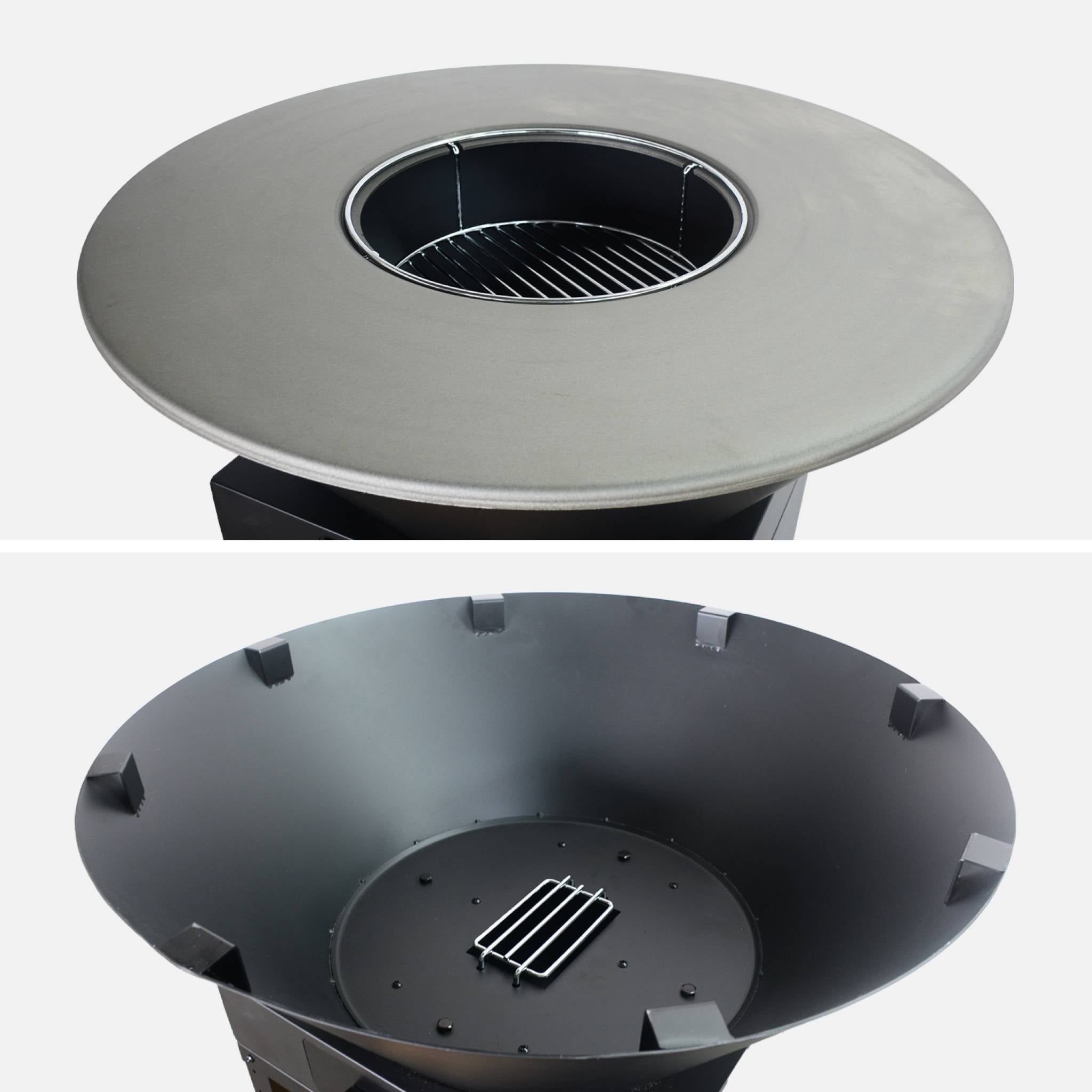 Brasero barbecue Ø81.5cm avec grille de cuisson et espace de rangement MOMBACHO - 6
