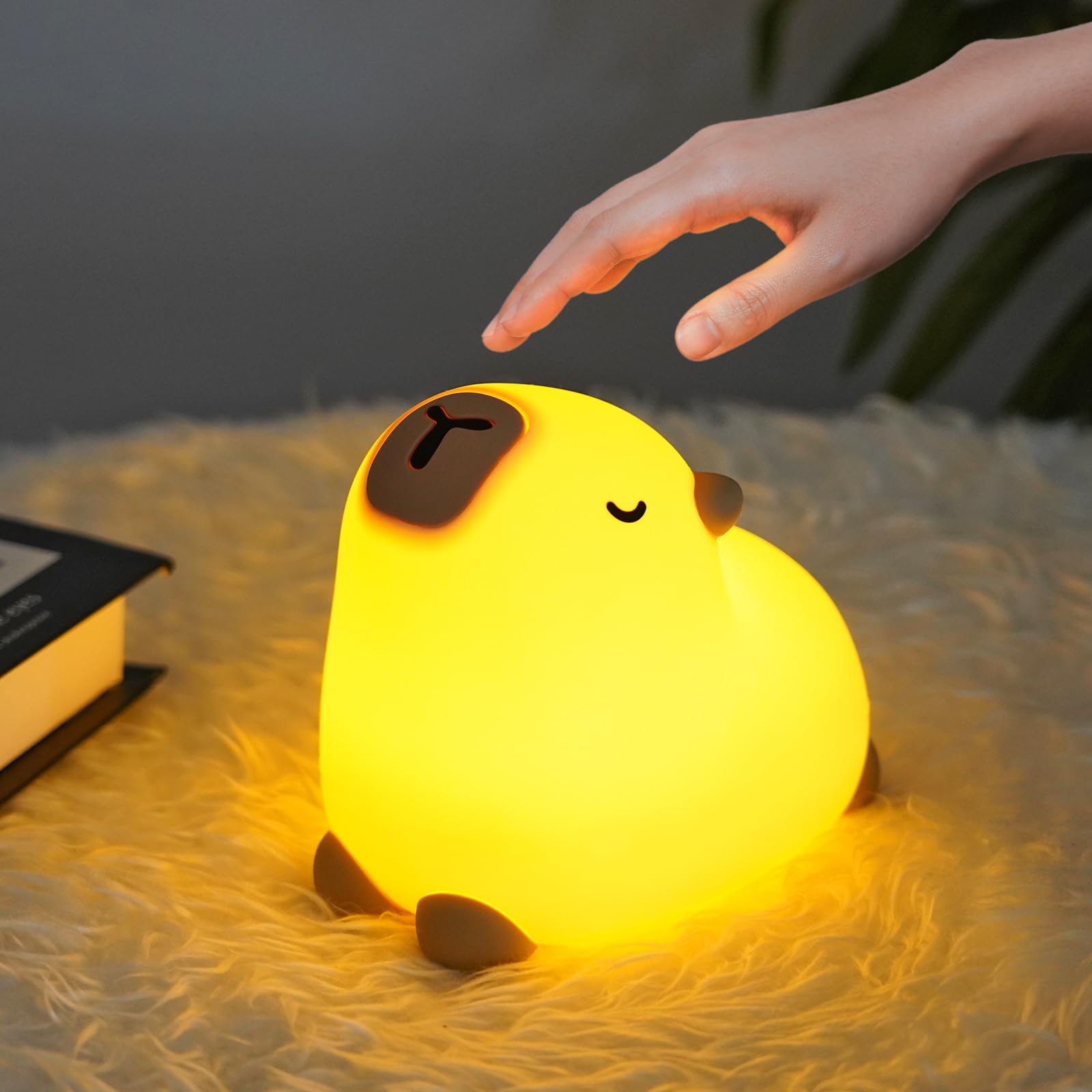 Réveil Capybara Avec Veilleuse LED – Silicone, Rechargeable, 2 Alarmes, Snooze 5 Min – Cadeau Enfant Fille Garçon