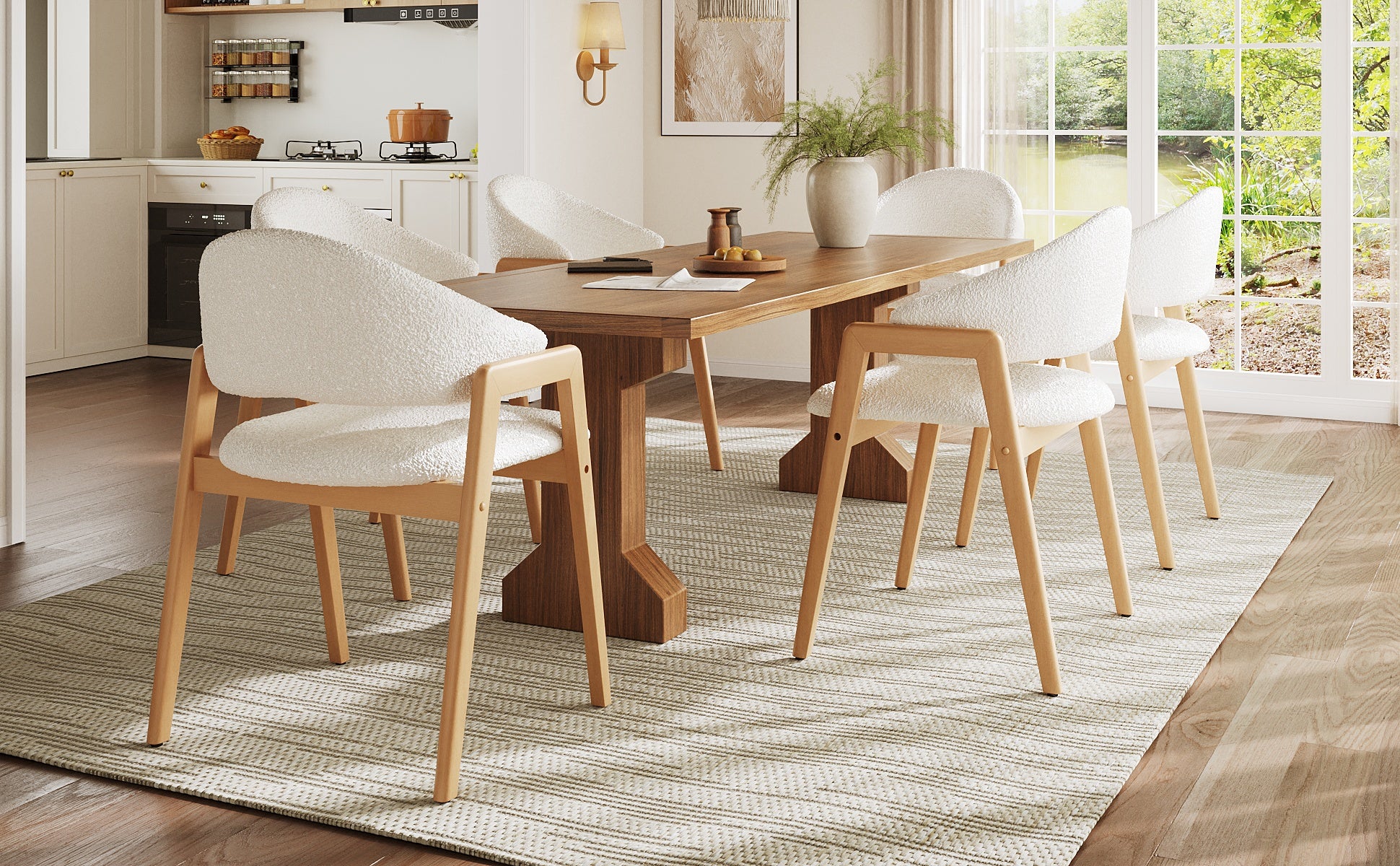 Chaise De Salle à Manger élégante - Lot De 2 Chaises Avec Clous Décoratifs Et Anneau De Tirage Velours Pieds Bois Massif 535%c3%9764%c3%9795 Cm Beige