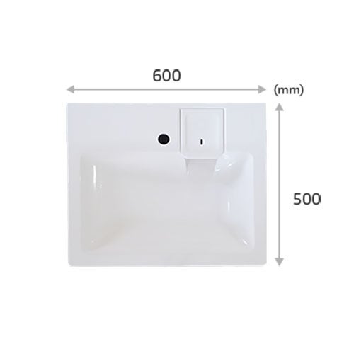 Lavabo gain de place salle de bain Gpm Mini - Siphon déporté à l'arrière pour installer une machine à laver en-dessous - 37cm de profondeur disponible - 3