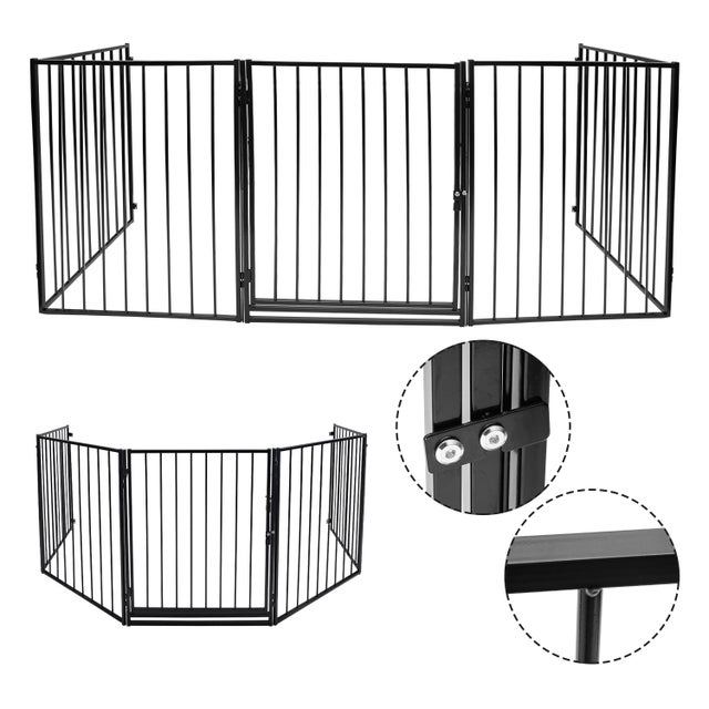 Barrière de sécurité à 5 panneaux de 304 cm x 2 x 304 cm, installation facile