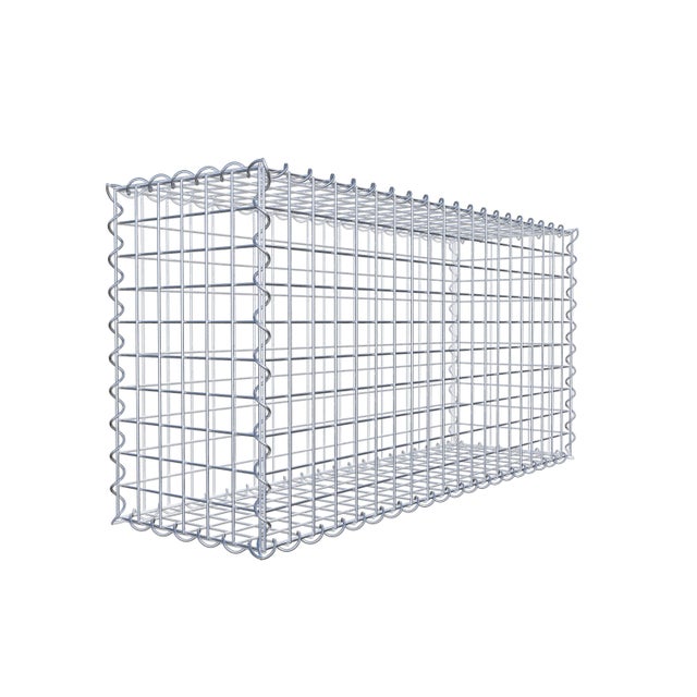 Gavión de acero galvanizado 100x50x30cm (LxAxP), malla 5 x 5cm, Espiral, jaula metálica para muro o jardín