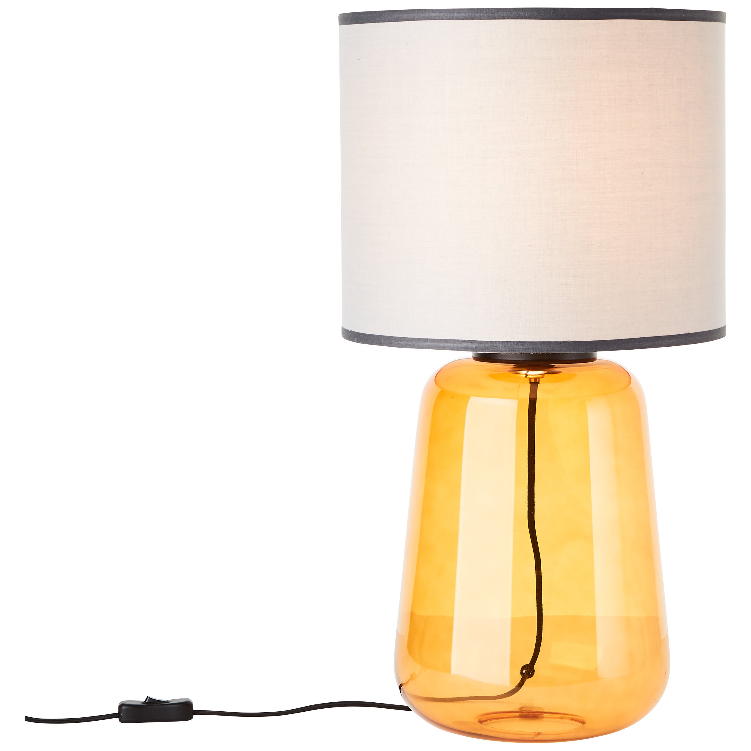 Brilliant Hydra lampa stołowa 56cm szare/żółte szkło/włóknina przełącznik 1x A60, E27, 60 W, pasuje do zwykłej żarówki (brak w zestawie) - 4